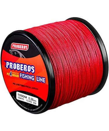 BAIKALBASS Braided Fishing Line 4 Strands Multifilament PE Braid - Saltwater Superline Red 328Yds/30LB - Buy Online on GoSupps.com