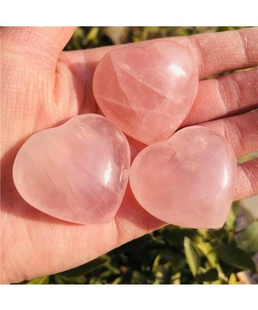 Natural Crystal Rough 3pcs Natural Crystal Stone Rose Quartz Love Heart Shaped Stone Crystal gemston 30mm - Buy Online on GoSupps.com