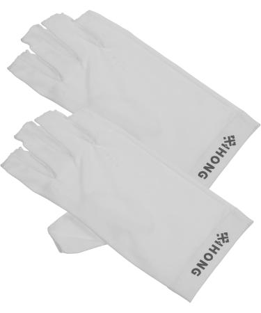 Healeved 5 Pairs Gloves Summer Gloves Gel Nail Gloves Sun Protection Gloves Nail Light Fingerless Gloves Manicure White Fabric Women's - Buy Online on GoSupps.com