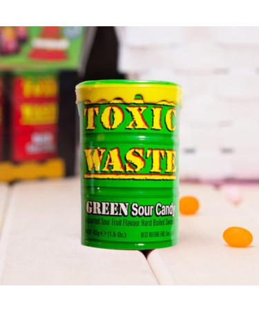 VR ANGLE Toxic Waste 4 x Green Sour Candy Drums Ultra Sour Tiktok Trend Retro Sweets Candy Perfect For Halloween Trick or Treat Birthday - Each Drum 42g - Sold By VR Angel - Buy Online on GoSupps.com