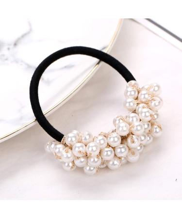 FAFAHOUSE 5 Pack White Pearl Elastic Hair Ties - Hair Scrunchies for Women and Girls - Buy Online on GoSupps.com