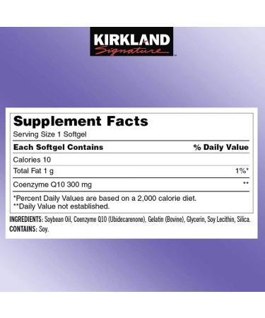 Kirkland Signature CoQ10 300mg 100 Softgels - Maximum Potency - 1 Pack - Buy Online on GoSupps.com