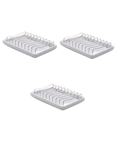 Ciieeo 3 Pcs Ceramic Soap Drainer Soap Holder for Soap Dish Holder Soap Dishes Soap Coaster Shower Soap Dish Christmas Tins with Lids Ceramic Soap Dish Single Layer White Soap Dispenser