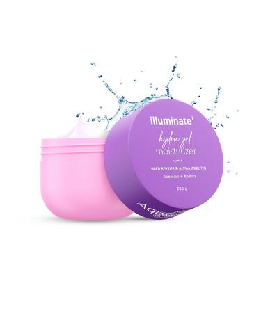 Aqualogica Illuminate + Hydra Gel Face Moisturizer | 24 Hour Deep Hydration for Oily to Combination Skin | with Wild Berries & Alpha Arbutin | Water-Like Gel Texture | 7.05 Oz/200g