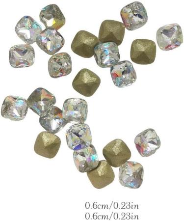 dijiusidy Nail Rhinestones Manicure Decorations Multiple-Shape Multi-color Glass DIY Decor Stickers Eye-catching Beauty Tools 6mmLarge Fang - Buy Online on GoSupps.com
