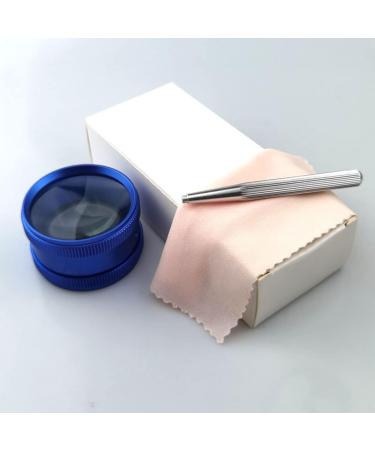 Meichoon 35x Hand Magnifying Glass with Metal Handle - Ideal for Antique Jewelry Crafts & Hobbies | 50mm Blue | Perfect for Older Children & Jewelers - Buy Online on GoSupps.com