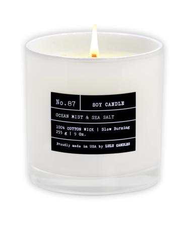 Lulu Candles | Ocean Mist & Sea Salt | Luxury Scented Soy Jar Candle | Hand Poured in The USA | Highly Scented & Long Lasting- 9 Oz. Ocean Mist & Sea Salt 9 Oz.