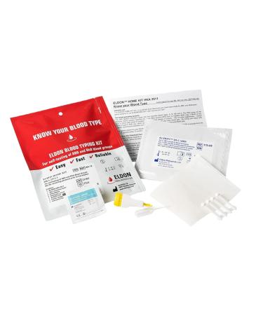 Eldoncard Blood Typing Kit 1 Test Know Your Blood Type Instant Home Testing Kit A O B Rhs-D Negative and Positive Blood Types Tested For
