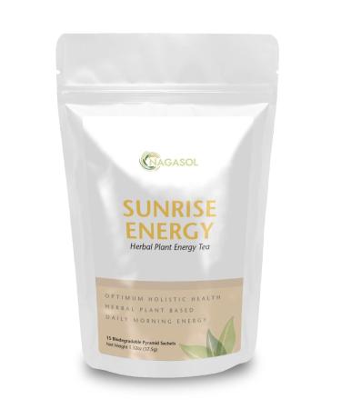 Sunrise Energy Tea with all organic ingredients: Honeybush Guayusa Ashwagandha Rooibos Yerba Mate and Matcha. Super blend for morning power.