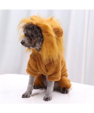 XIAOYU Pet Clothes | XL Lion Hoodie for Dogs & Cats | Warm Halloween Cosplay Sweater | Cute Puppy Costume Party Apparel - Buy Online on GoSupps.com