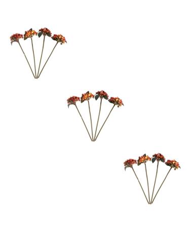 ABOOFAN 12 Pcs Berry Red Berries for Crafts Christmas Tree Picks Red Berries Garland Artificial Berries Flower Centerpieces Christmas Simulation Berries Plastic Self Made Small Fruit Red orangex3pcs 30X9CMx3pcs