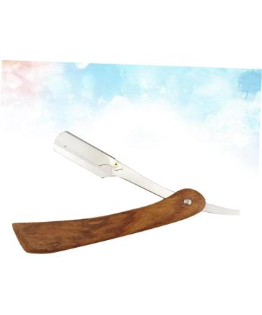 Minkissy Double Hairdresser Razor for Men - Metal & Wooden Portable Hand Razor for Safe Eyebrow Trimming - Old-Fashioned Grooming Tool - Buy Online on GoSupps.com