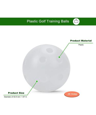 Kahuayi 100 Pack Practice Golf Balls - Airflow Hollow Plastic Balls for Driving Range & Swing Practice - White Pool Balls for Home Training - Buy Online on GoSupps.com