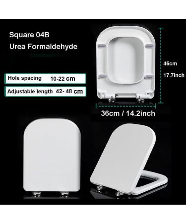 Square Toilet Seat White Soft Close Toilet Seat Quick Release Toilet Lid Cover Heavy Duty UF Material 04c Little Surprise 04b - Buy Online on GoSupps.com