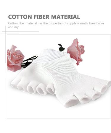 2 Pairs Five Toe Half Socks White Sock Yoga Toe Heel Feet Cracked Socks Toe Socks Toeless Socks Separator Socks Foot Alignment Socks Moisturising Socks Dry Feet Socks Gel Care Spa - Buy Online on GoSupps.com