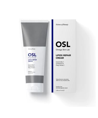 OSL Omega Skin Lab Lipids Repair Cream 75ML - Face Moisturiser and Barrier Cream for Dry and Sensitive Skin - Infused with Cholesterol Ceramides