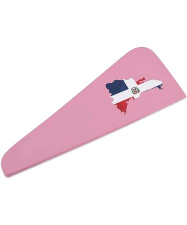 Dominican Republic Flag Microfiber Hair Towel Wrap for Women - Super Absorbent 10x26 Inch Hair Turban with Button - Buy Online on GoSupps.com