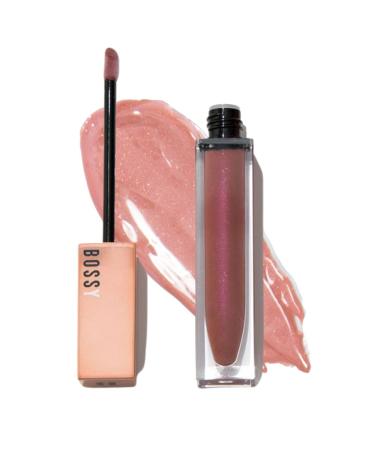 Bossy Cosmetics Vegan Lip Gloss for Soft Lips  Plumping  Hydrating Non-Stick Lipgloss for Women  Provides Maximum Shine  Paraben and Cruelty Free (UNAPOLOGETIC - Pink Nude Color)