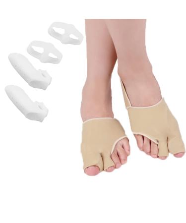 HATETAN Bunion Corrector for Women and Men Big Toe Separator Pain Relief Non-Surgical Effective Hallux Valgus Correction Bunion Corrector Socks for Women Skin Color Small