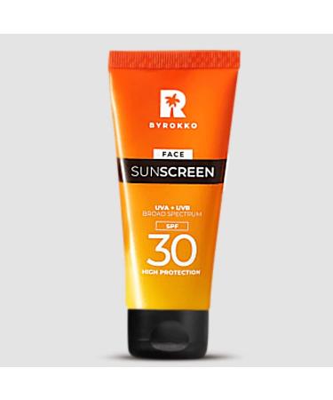 BYROKKO Face Sunscreen SPF 30 | Light Moisturizing Emulsion with High UVA/UVB Protection Formula For Daily Use (50 ml)