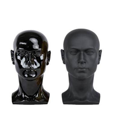 Frisierkopf Styrofoam Wig Head - Real Hair Styling & Hairdressing Exercise Head in Matte Black - Buy Online on GoSupps.com