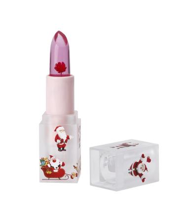 Christmas Temperature-changing Jelly Anti-chapped Lips Moisturizing Fragrance with Flowers Moisturizing Long-lasting Hydrating Lipstick (D)