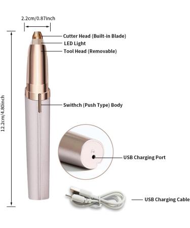 Buy USB Rechargeable Electric Eyebrow Hair Remover | Painless Facial Trimmer for Eyebrows Lips & Nose - International Shipping Available - Buy Online on GoSupps.com
