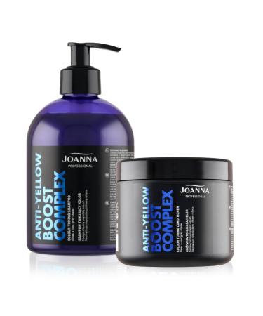Joanna JOANNA Professional Boost Anti Yellow Complex 500g - Shampoo & Conditioner for Women - Colour Enhancement - Neutralizes Unwanted Yellow Tones