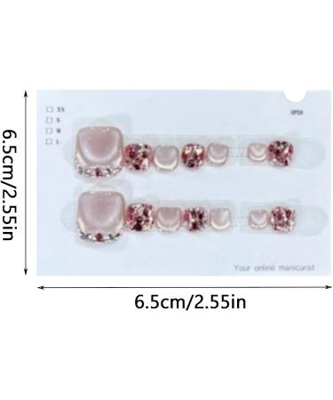 Artificial Toenail Glitter Toe Nails Manicure Art Glossy Fake Toe Nails Sparkling Cat's Eye Toenail for Summer for Women Girls - Buy Online on GoSupps.com