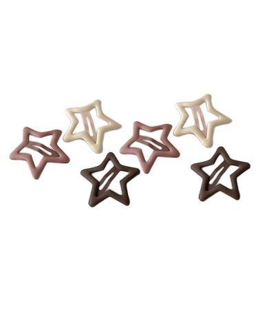 6pcs Multicolor Metal Snap Hair Clips - Matte Elegant Hair Barrettes for Anniversary & Casual Leisure | Star Design Hair Accessories - Buy Online on GoSupps.com