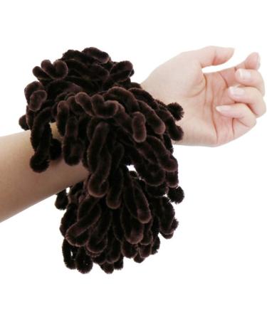 Buy GWXEVCE Muslim Women's Fluffy Velvet Hijab Scrunchies - Flexible Hair Tie in Coffee | International Shipping Available - Buy Online on GoSupps.com