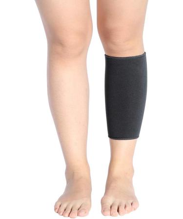 Elastic Calf Brace for Hiking & Running | Compression Sleeve for Torn Muscles & Shin Splints | Calf Support Guard - Black - Buy Online on GoSupps.com