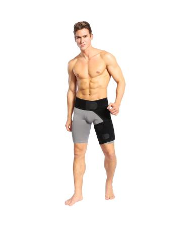 Buy Hip Compression Brace & Thigh Support - Adjustable Sciatica Relief | Targeted Compression for Groin - Black - Buy Online on GoSupps.com