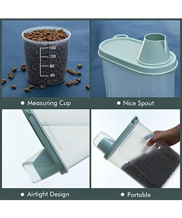 Citylife 2 PCS 2.5 LB Cat Food Storage Containers - Airtight Small Pet Dog Food Container with Measuring Cup & Pour Spout - Bird Dry Food Dispenser with Lid (2 Pack, Pea Green) - Buy Online on GoSupps.com