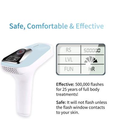 VEME IPL Hair Removal Device for Women - Permanent, Painless Hair Remover with 5 Energy Levels - 500,000 Flashes - Blue & White - Buy Online on GoSupps.com