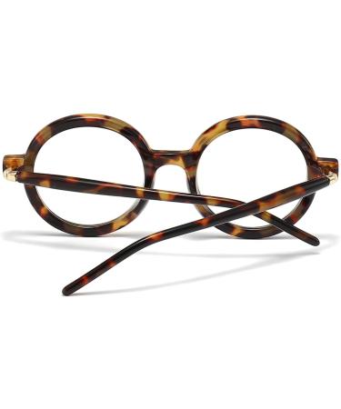 Round Blue Light Blocking Glasses for Men & Women | Retro 70s Oversized Circle Frame Eyewear - Tortoise 48mm - Buy Online on GoSupps.com
