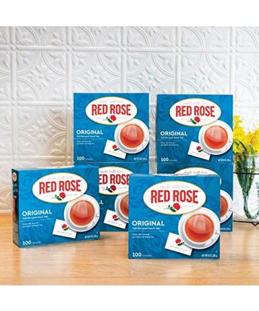 Red Rose Teas Black Tea - 600 Tea Bags (6 Boxes) | Original Black Flavor - Buy Online on GoSupps.com