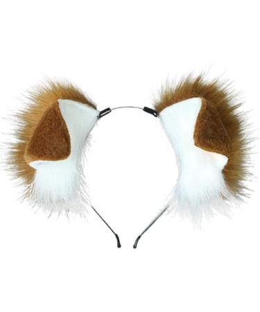 hgnxa Punk Style Anime Hairhoop Plush Dog Ears Headband Cosplay Costume Halloween Party Headdress Women Role Playing Headwear Black and White - Buy Online on GoSupps.com