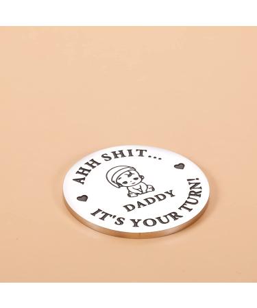 New Dad Mom Decision Coin - Funny Baby Gift for First-Time Parents | Pregnancy Announcement and Baby Shower Gift for New Moms and Dads | Perfect Father's Day Present - Buy Online on GoSupps.com