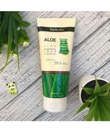 Farmstay Aloe Pure Cleansing Foam 180ml | Hydrating & Soothing Face Wash - International Shipping Available - Buy Online on GoSupps.com