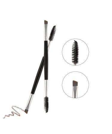 4-Piece Black Double-Head Eyebrow Brush Set | Multi-Functional Spoolie & Comb for Perfect Eyebrow Tinting - International Shipping Available - Buy Online on GoSupps.com