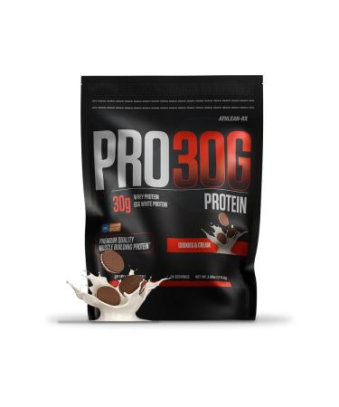 ATHLEAN-X PRO-30G Premium Whey Protein Isolate Powder Cookies and Cream Gluten-Free Low Sugar 30g of High Protein Powder for Muscle Recovery & Growth Cookies and Cream 2.78 Pound (Pack of 1)