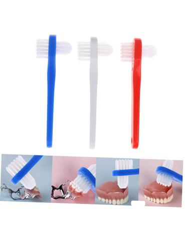 Minkissy Hard Toothbrush for Dental Care | Double Head Prosthesis Cleaner | Partial Dignity Brush for Prosthetics - Buy Online on GoSupps.com