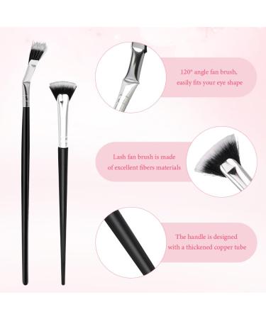 4pcs Mascara Fan Brush Set - Lash Wand Brushes for Eyelashes & Eyebrows - Black Makeup Tools for Perfect Eye Makeup - Buy Online on GoSupps.com