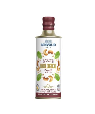 BENVOLIO - Organic Cashew Oil - 500ml - Sustainable Alternative to Organic Peanut Oil, High Smoke Point and Thermal Stability for Frying and Cooking Cashew (1, Organic Cashew)