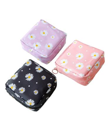GSHLLO 3 pieces women bands Storable menstrual pad bag zip tampon pocket feminine product pocket menstrual cup first period kit bag for girls