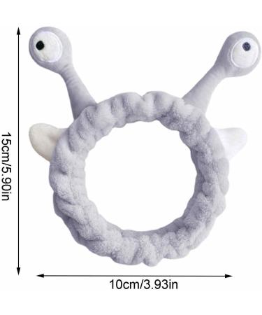 Makeup Headband - Adjustable Makeup Headband Elastic Plush Snail Eyes Headbands For Women | Cartoon Flufy Face Washing Head Hoop Cute Hair Accessories For Spa Exercise Fix Hair/5.9 * 3.93in Gray - Buy Online on GoSupps.com