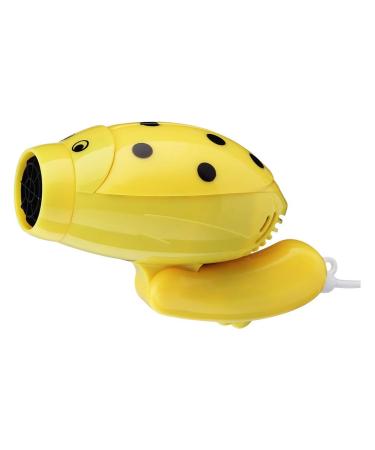 Travel Hair Dryer Folding Cute Portable Hair Dryer Cordless Mini Hair Dryer Low Noise Overheat Protection (Yellow)
