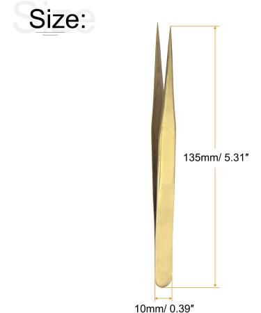 uxcell Non-Magnetic Anti-Static Stainless Steel Precision Tweezer for Eyelash Extensions - Gold Tone 135x10mm - Buy Online on GoSupps.com