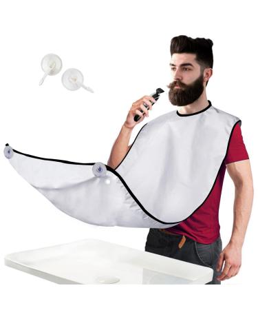 Beard Shaving Catcher Bib - The Smart Way to Shave - Beard Trimming Apron & Shaving Cape - Perfect Grooming Gift or Men's Birthday Gift - by Mobi Lock